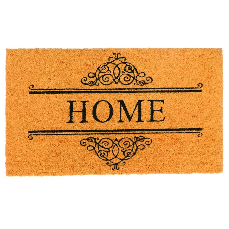 PVC Backed coir door mat natural printed - 18" X 30"