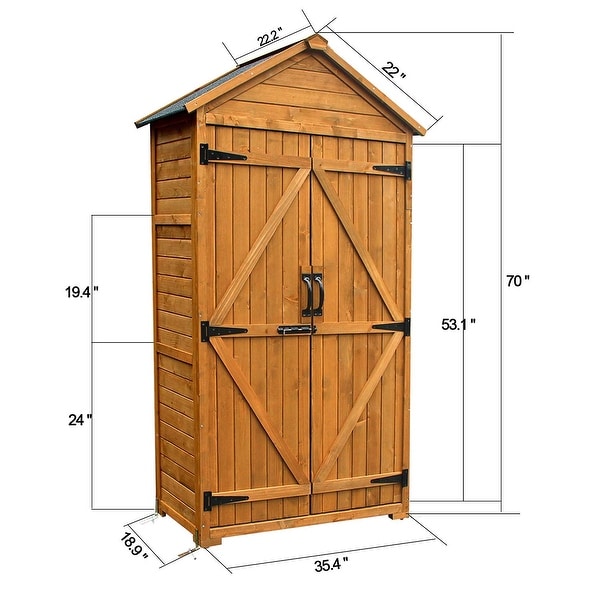 Garden Wooden Cabinet Storage Shelf Shed Box Waterproof Outdoor Backyard Tool