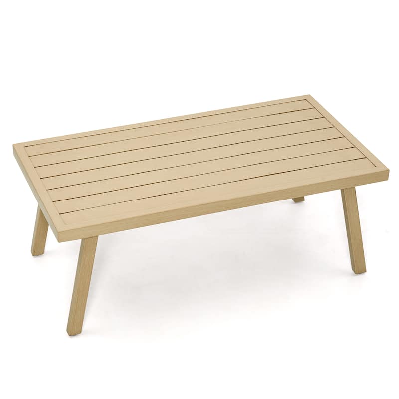 1-Piece Outdoor Aluminum Patio Coffee Table - Beige