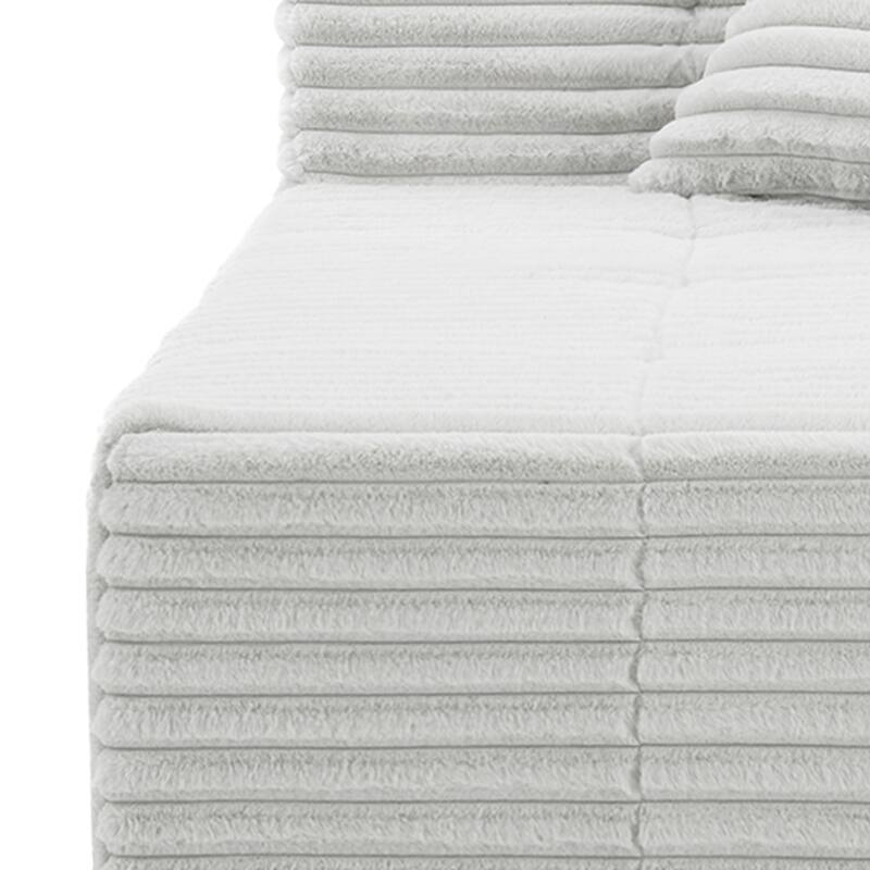 32" W No Assembly Required Plush Corduroy Chaise