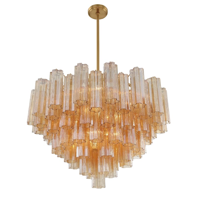 Addis 16 Light Aged Brass Chandelier - 32"W x 21.5"H x 32"D