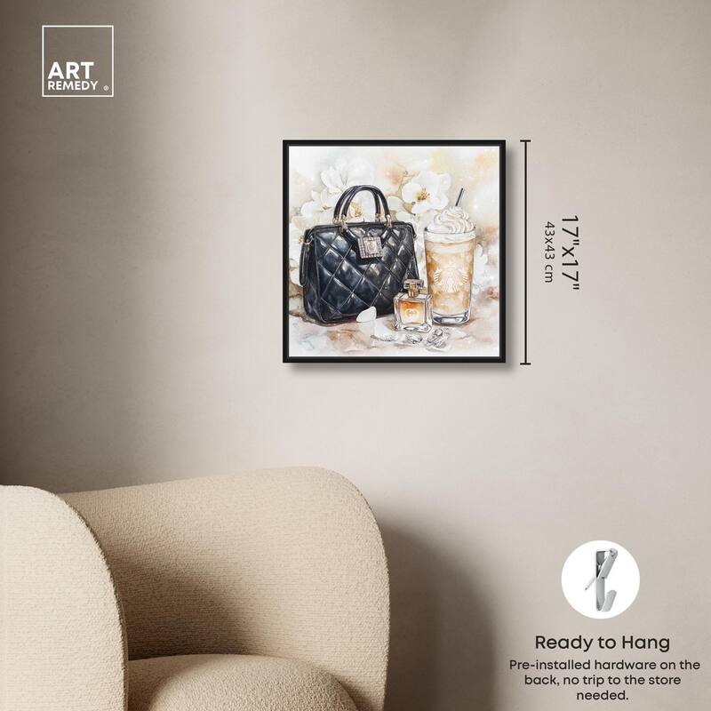 Trinkets and White Floral Canvas by Art Remedy