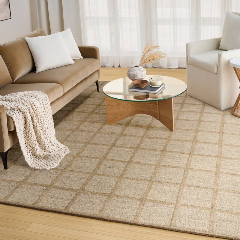 DKNY Pure Framework Indoor only Geometric Area Rug - Camel - 5' x 7'6"
