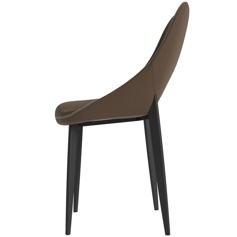 Amalfi Mid-Century Modern Upholstered Dining Chair - Open Back Side Chair with Metal Legs for Kitchen, Dining Room & Living Room