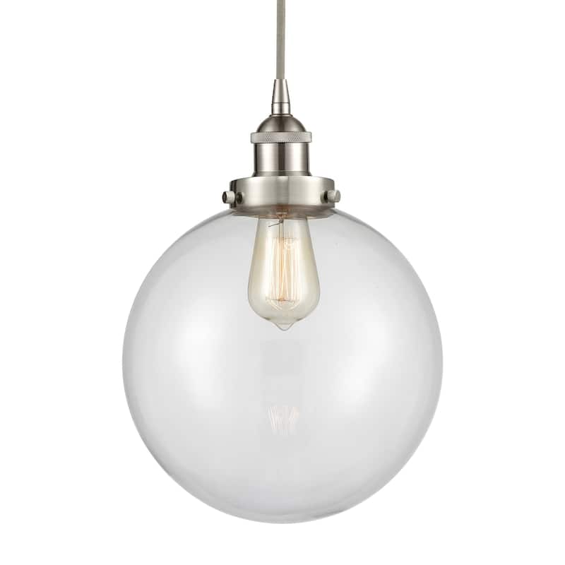 Innovations Lighting 616-1PH-14-10 Beacon Pendant Beacon 10" Wide - Brushed Satin Nickel / Clear