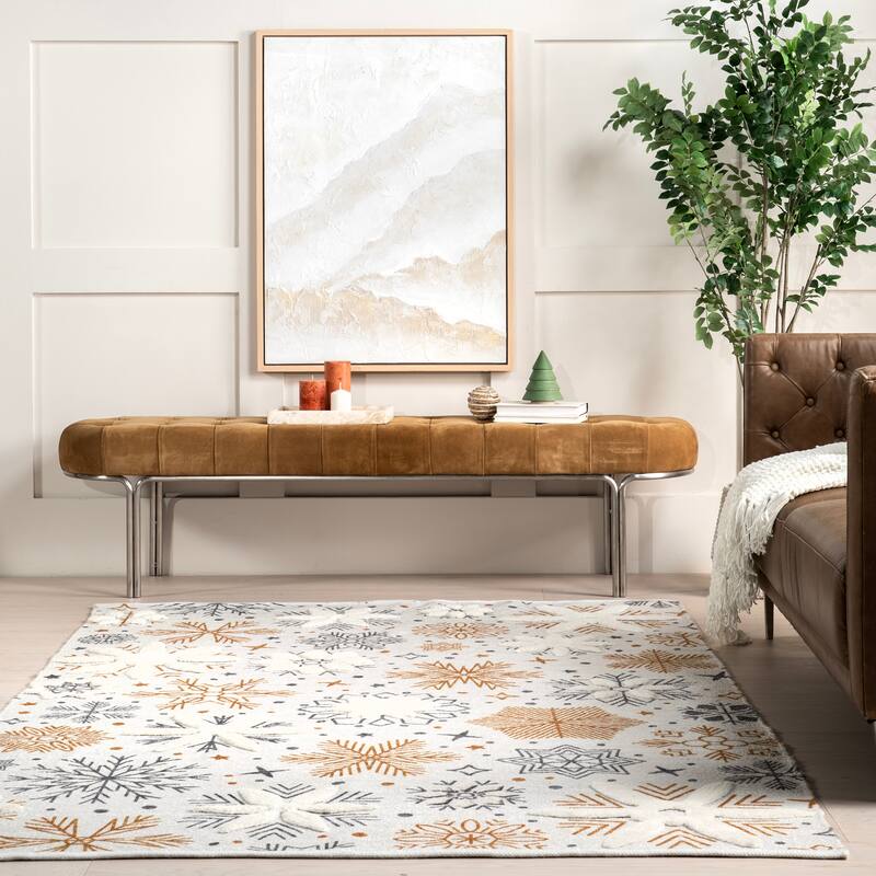 Nuloom Eloide High-Low Snowflake Area Rug