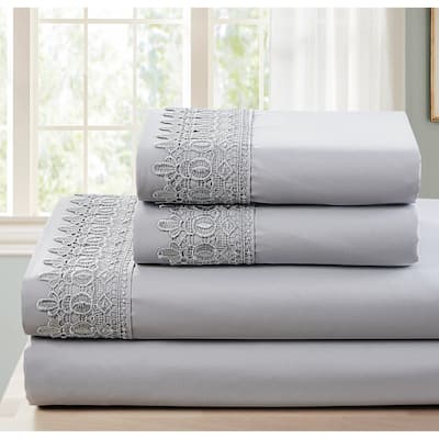 SL SPIRIT LINEN HOME EST. 1988 Lace Sheet Set - Double Brushed Microfiber