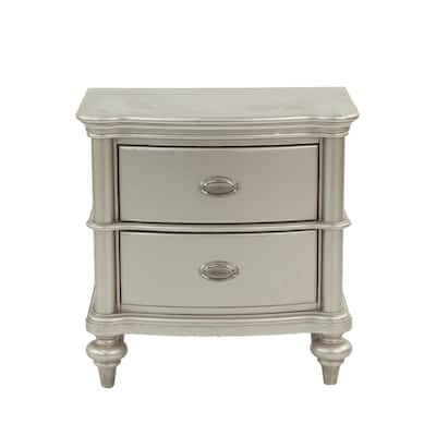 Wood Nightstand with 2 Drawer