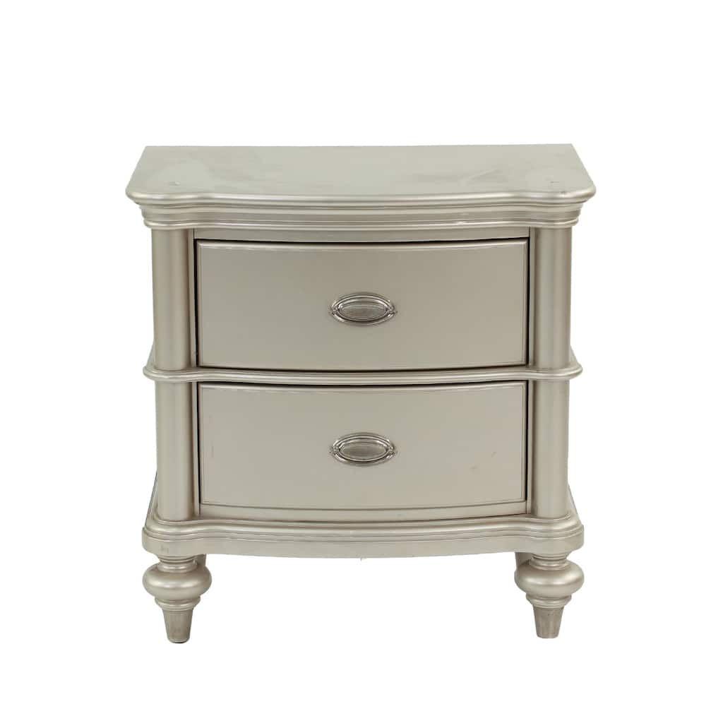 Wood Nightstand with 2 Drawer