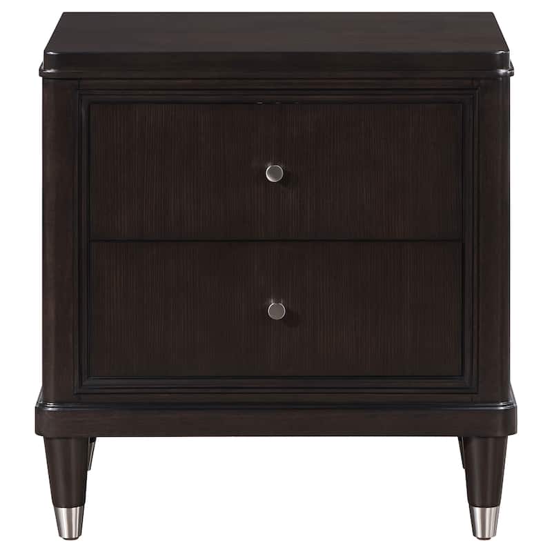 Emberlyn Mid-Century Modern 2-drawer Wood Nightstand Brown