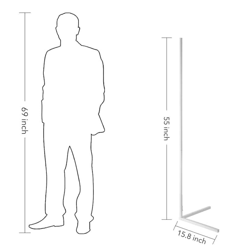 55" RGB Metal Corner Lamp Minimalist LED Floor Lamp