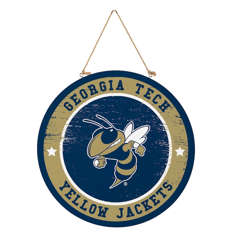 Georgia Tech Wooden Door Decor Wall Sign - Multi-Color