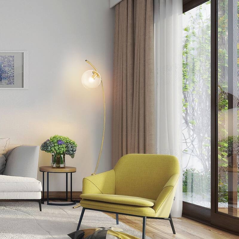 Light Society Addis Floor Lamp - Brushed Brass/Clear