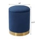 preview thumbnail 63 of 88, Adeco Round Storage Ottoman Footrest Stool Velvet Gold Plating Base
