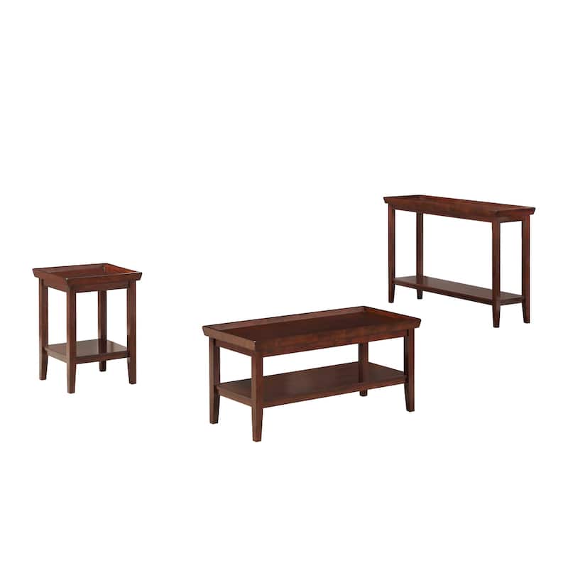 End Table with Tray Top - Rubberwood Side Table for Living Room, Bedroom - Storage & Display Accent Table - 26