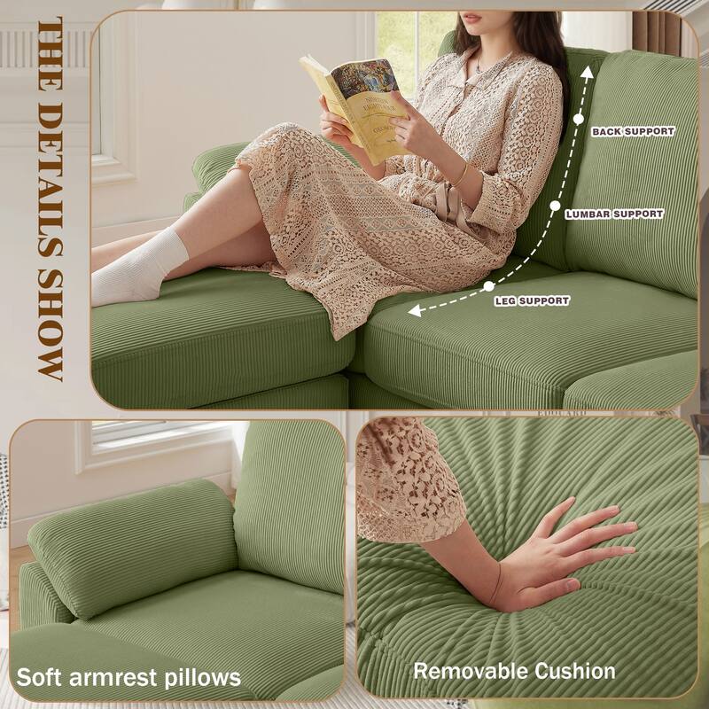 4-Piece Living Room Sectional Sofa Set with Loveseat and Chair