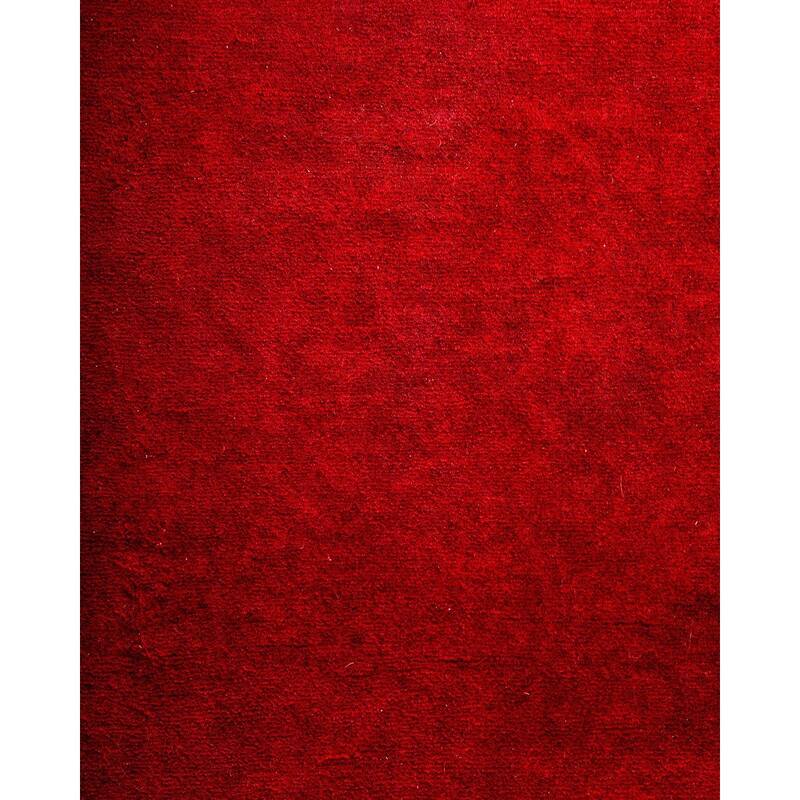 Overton Hand Knotted Wool Vintage Inspired Modern Contemporary Overdyed Red Runner Rug - 3' 0" x 13' 4"