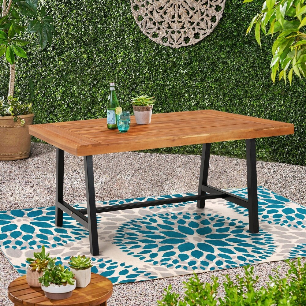 black wood outdoor dining table