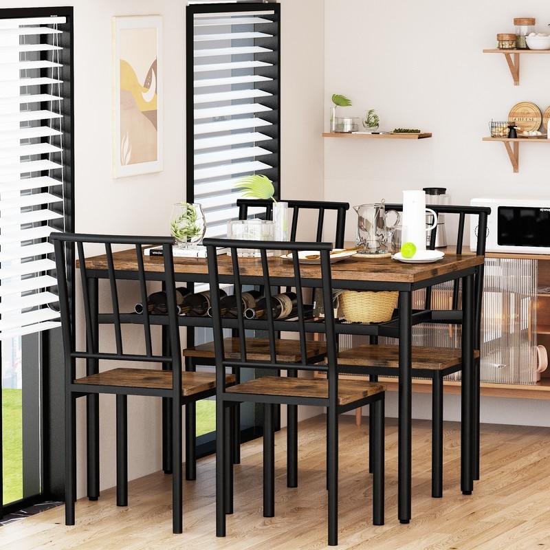 Industrial dining table and chairs sales set