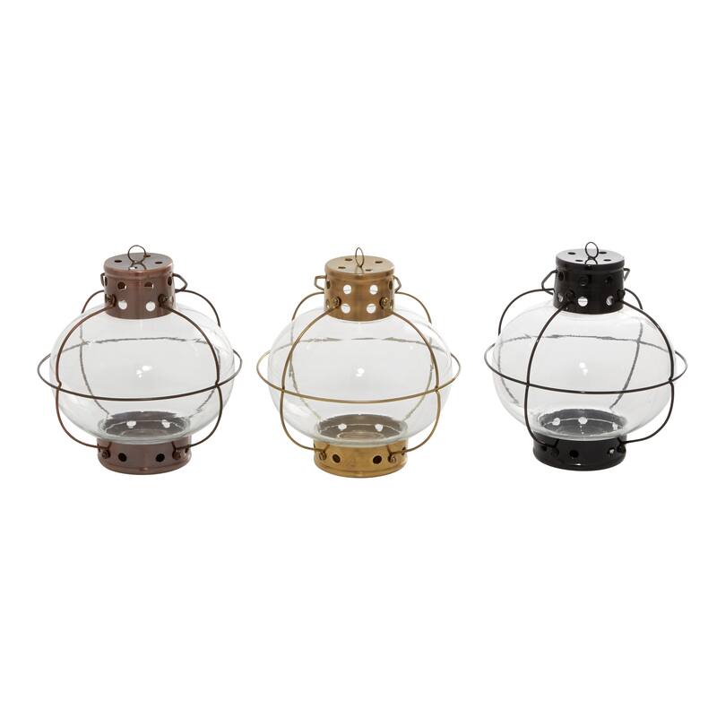 Multi Iron Rustic Lantern (Set of 3) - 7 x 7 x 8