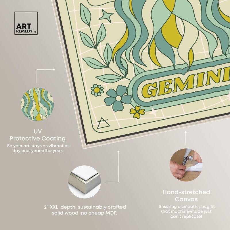 Gemini Stars Card Canvas by Art Remedy