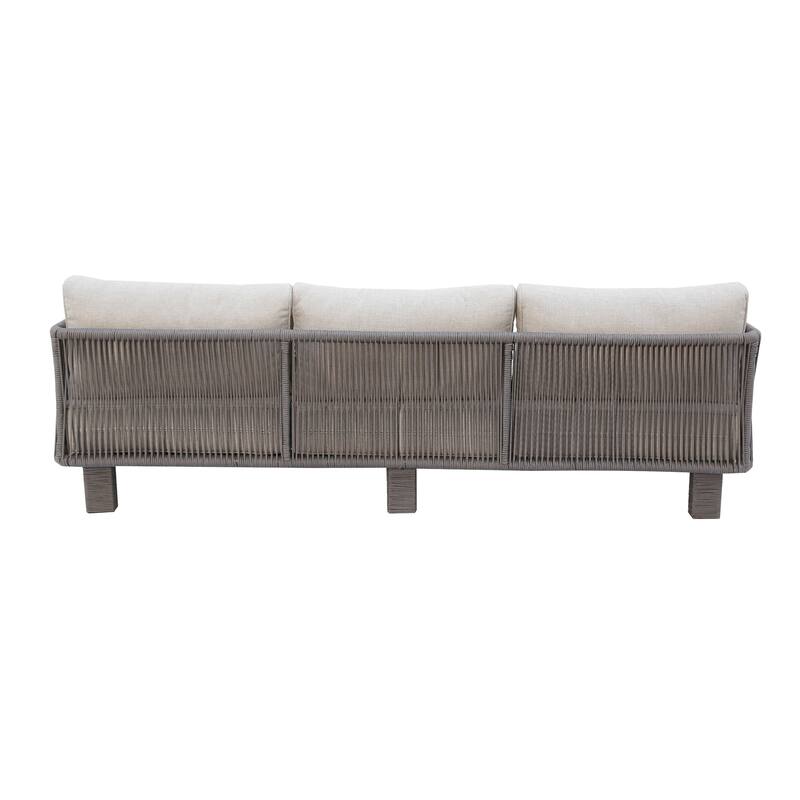 Cancun Aluminum Sofa with Silver Cushion