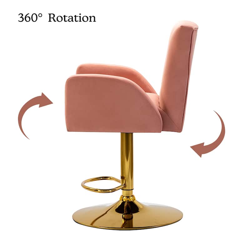 Loreto Modern Tufted Velvet Swivel chair with Adjustable Height by HULALA HOME
