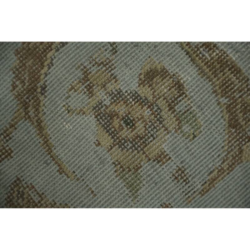 Hand Knotted Oriental 100% Wool Carpet Traditional Floral Green Tabriz Area Rug - 12' 7'' X 9' 3''