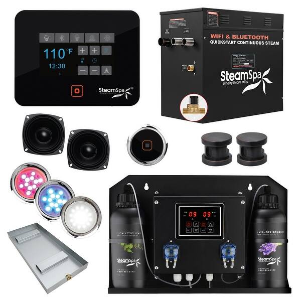Black Series Bluetooth 12kW QuickStart Steam Bath Generator Package in Oil Rubbed Bronze Black Series Bluetooth 12kW QuickStart Steam Bath Generator Package in Oil Rubbed Bronze