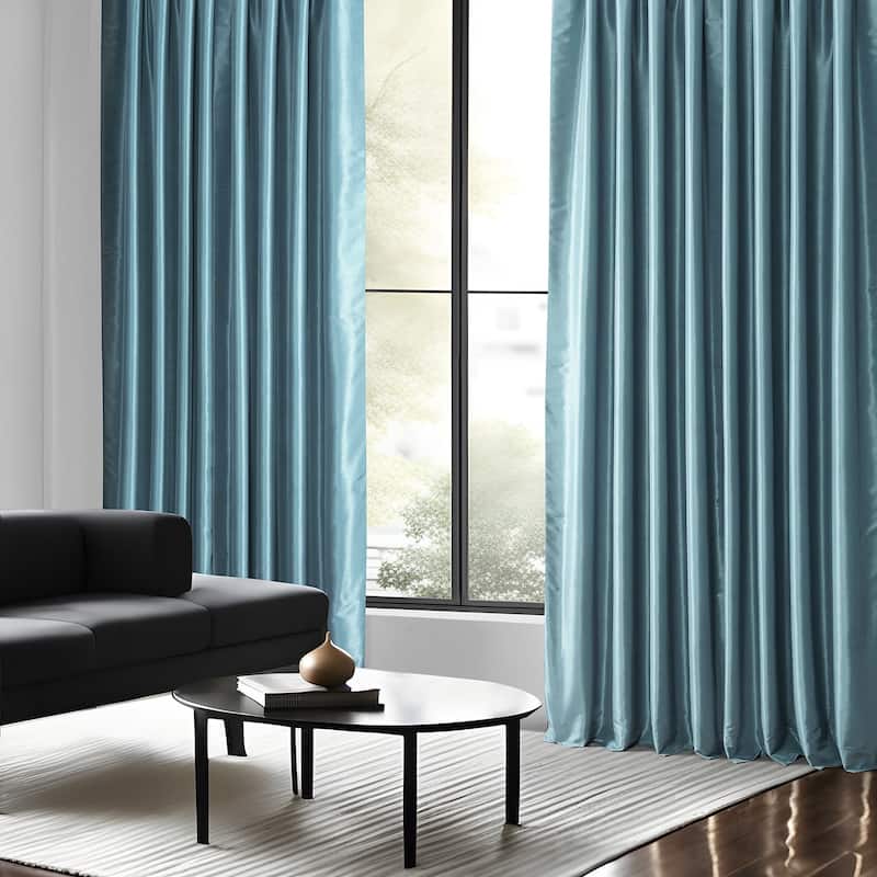 Exclusive Fabrics Vintage Textured Faux Dupioni Silk Room Darkening Curtains (1 Panel)
