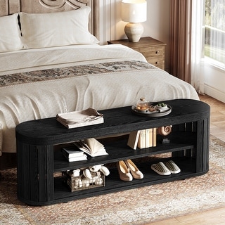 Wood Entryway Bench Shoe Storage, Dining Bench, Bedroom Hallway Living Room End of Bed Stool Accent Bench