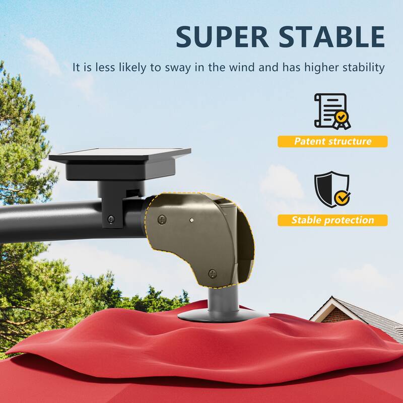 Outdoor 10FT LED lighted Patio Offset umbrella for Garden