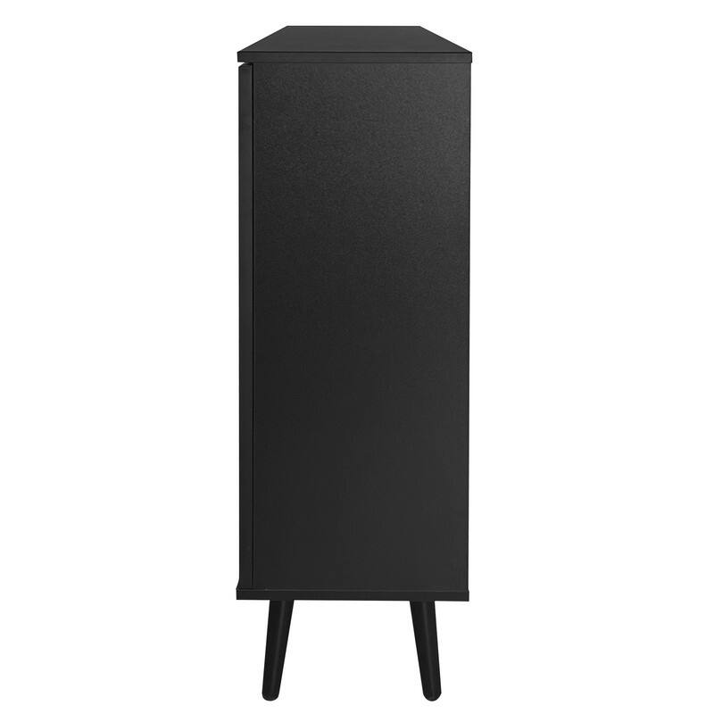 Glass Door Storage Cabinet with Drawers and Metal Handles, Living Room Modern Buffet Sideboard