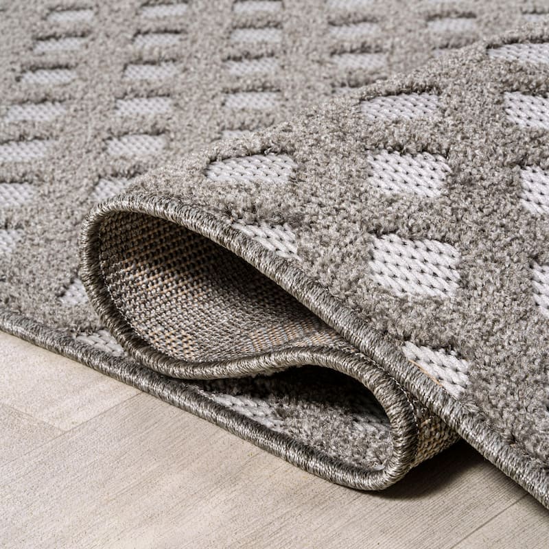 JONATHAN Y Citta High-Low Pile Mini-Diamond Trellis Indoor/Outdoor Area Rug