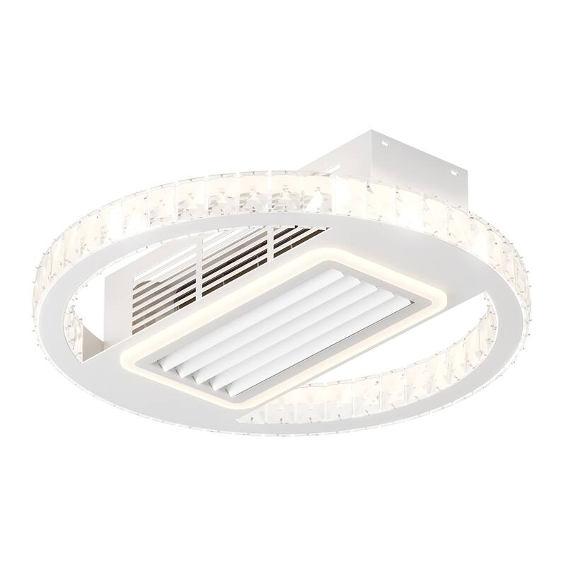 21 in. Smart Indoor Low Profile Flush Mount Ceiling Fan with Integrated