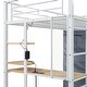 preview thumbnail 17 of 78, Modern Loft Bed with Desk & Wardrobe, Metal Loft Bed Frame with Shelves, USB Power Outlet, LED Light, for Kids Teens Adults