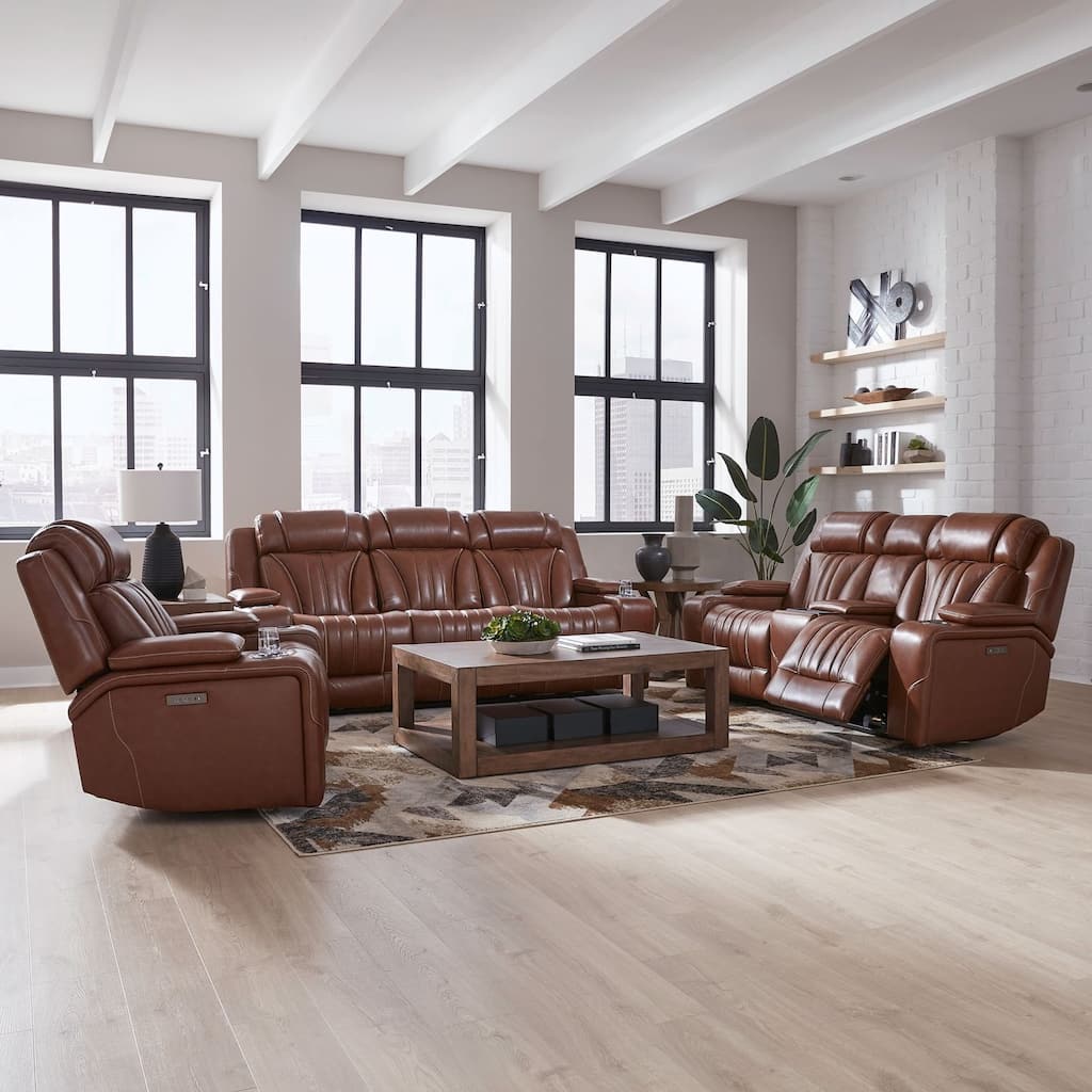 Liberty Furniture Caswell Living Room Leather Upholstery Sets - Recliner, Sofa, Loveseat