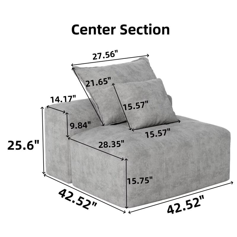 Oversized Modular Sectional Sofa,Sparkling Chenille Fabric,DIY Sofa
