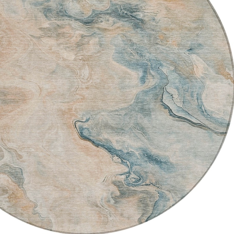 HomeRoots Abstract Modern Rectangle Outdoor Rug