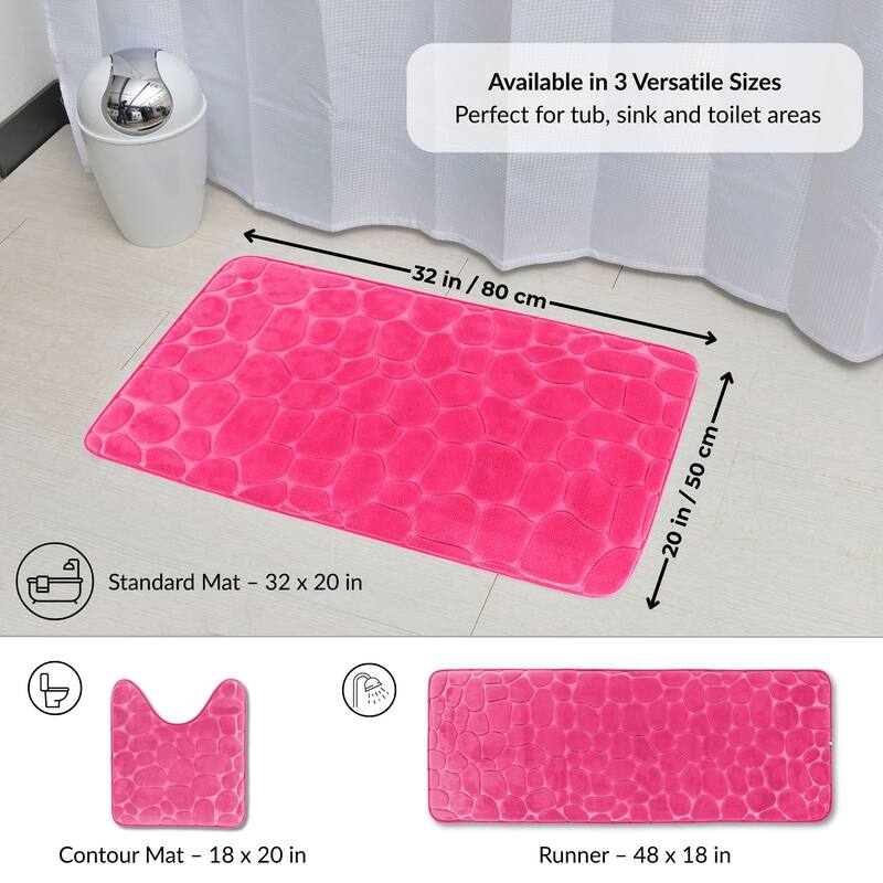 Memory Foam Bath Mat Pebble Design 32x20