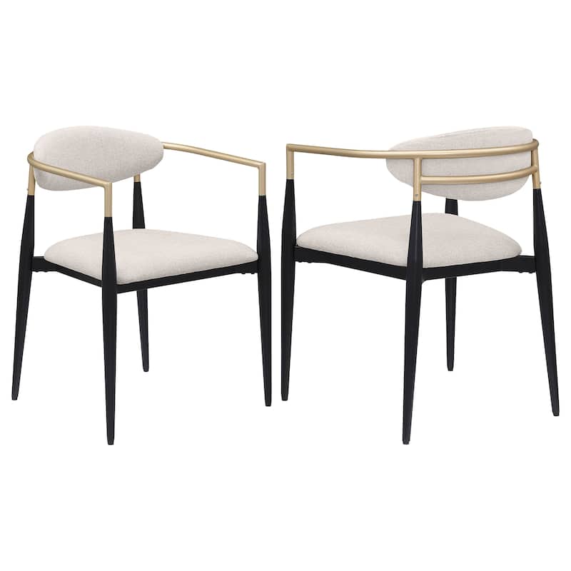 Alexis Fabric Upholstered Dining Arm Chair (Set Of 2) - Beige