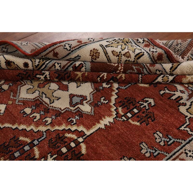 Tabriz Indian Area Rug Handmade Traditional Orange Wool Carpet - 7'11"x 10'1"