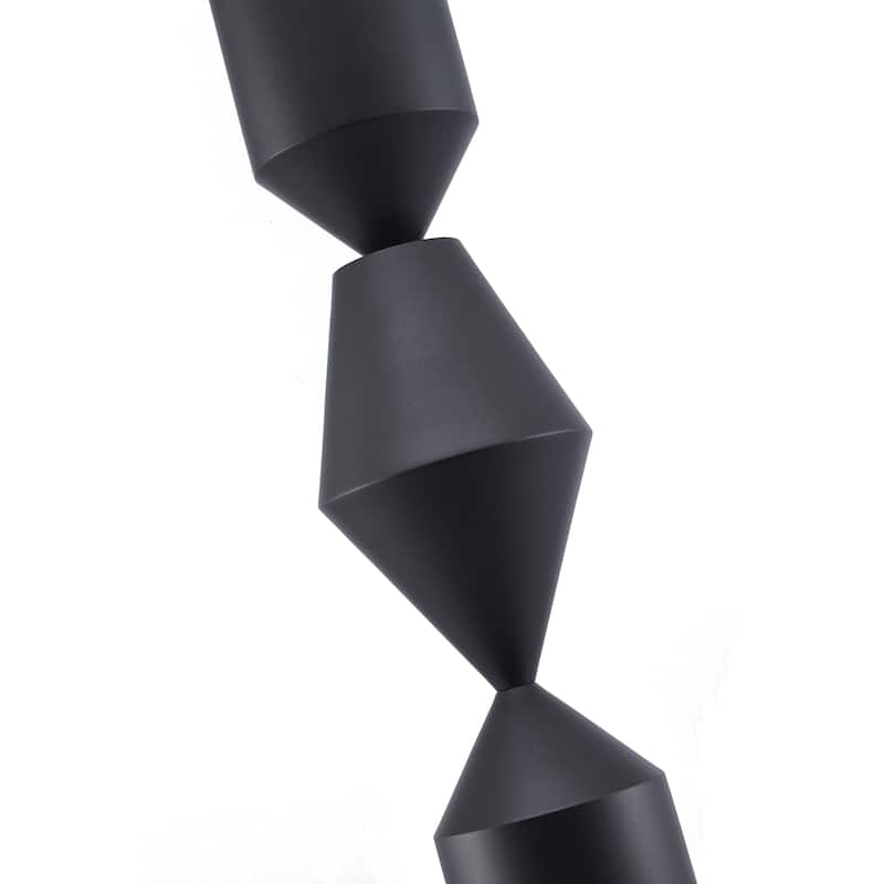 1-Light Black Iron Floor Lamp With A White Acrylic Shade