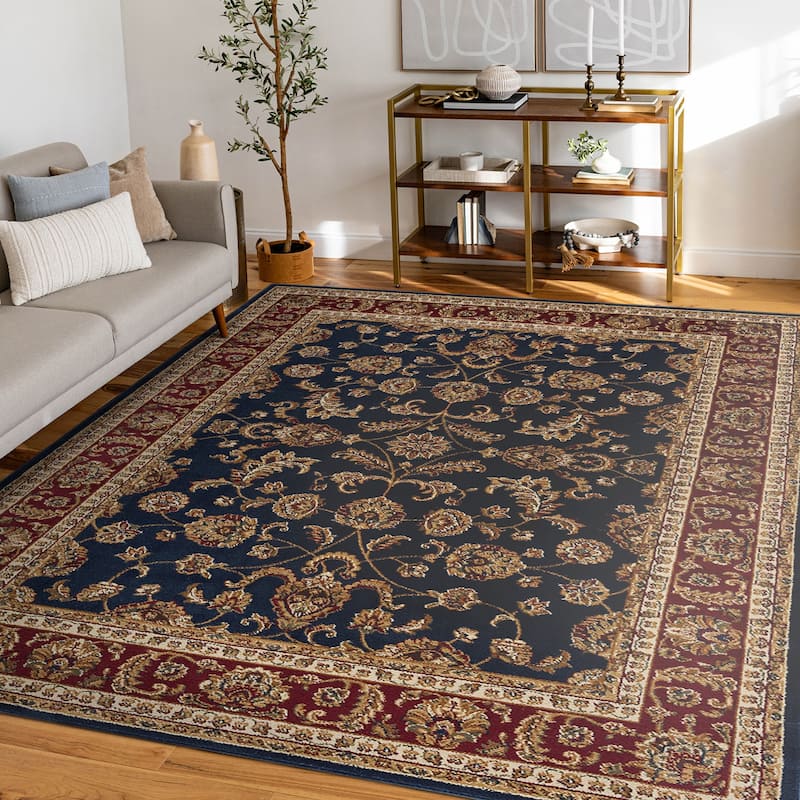Soho Traditional Floral Indoor Area Rug - 5'3'' x 7'3'' - Navy