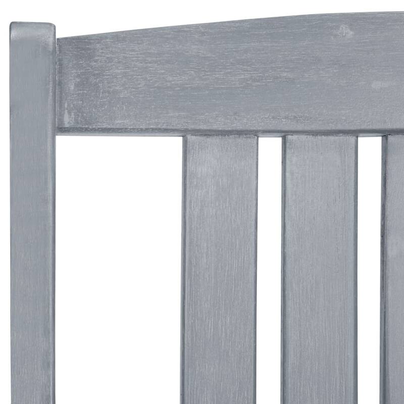 vidaXL Patio Chairs Outdoor Dining Chair with Cushions Gray Solid Wood Acacia