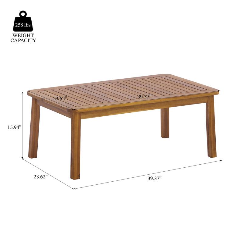 Christopher Knight Home - Solid Acacia Wood Outdoor Patio Loveseat & Coffee Table Set