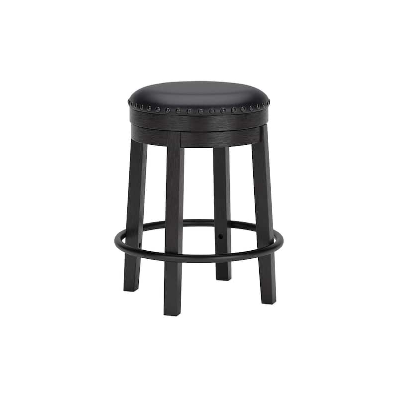Signature Design by Ashley Valebeck Black Upholstered Swivel Stool - 19.25" W x 19.25" D x 24.38" H
