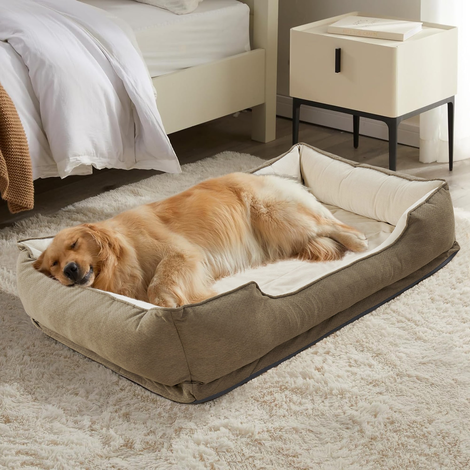 Textured Plush Rectangle Pet Bed