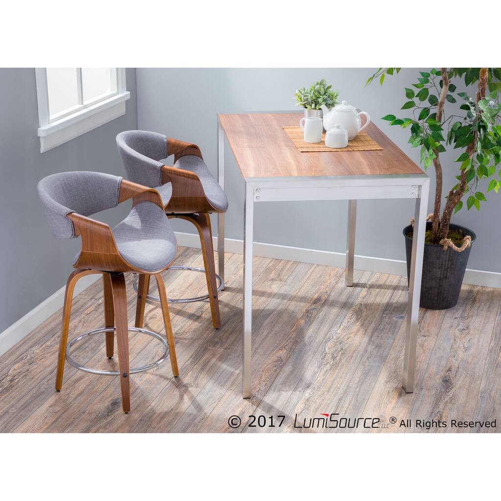 LumiSource Fuji Contemporary Stainless Steel Counter Table