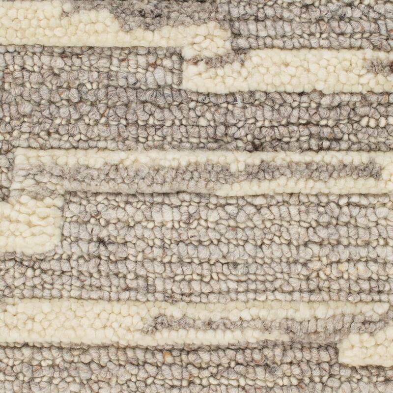 Merryn Handmade Abstract Striped Wool Area Rug.